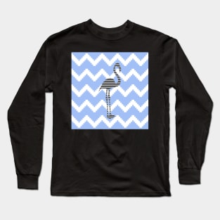 Flamingo  - abstract geometric pattern - blue and white. Long Sleeve T-Shirt